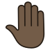 🤚🏿 raised back of hand: dark skin tone display on JoyPixels